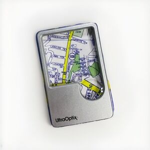 Vintage Ultra Optix Lighted LED Wallet Lens Magnifier Travel Pouch 6x Bifocal